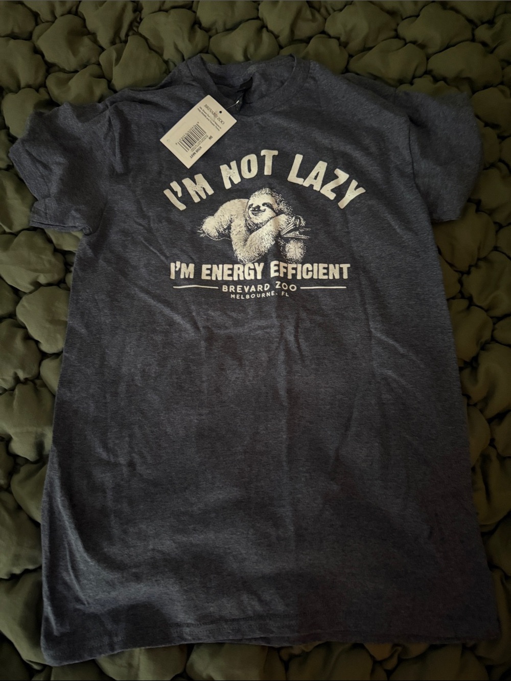 NWT I'm Not Lazy Sloth Graphic Tee - Heather Gray